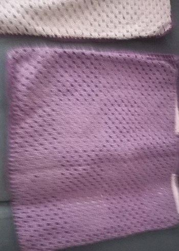 Mor ve açık pembe Kareli Örgü Kırlent kılıfı - Görsel 4