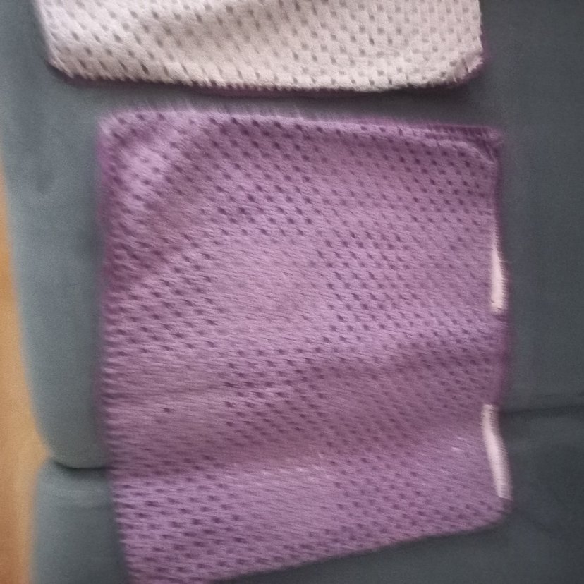 Mor ve açık pembe Kareli Örgü Kırlent kılıfı - Görsel 4