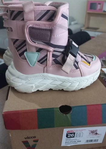 Kız Çocuk Pembe Zebra Desenli Cırt Detaylı Bot - Görsel 2