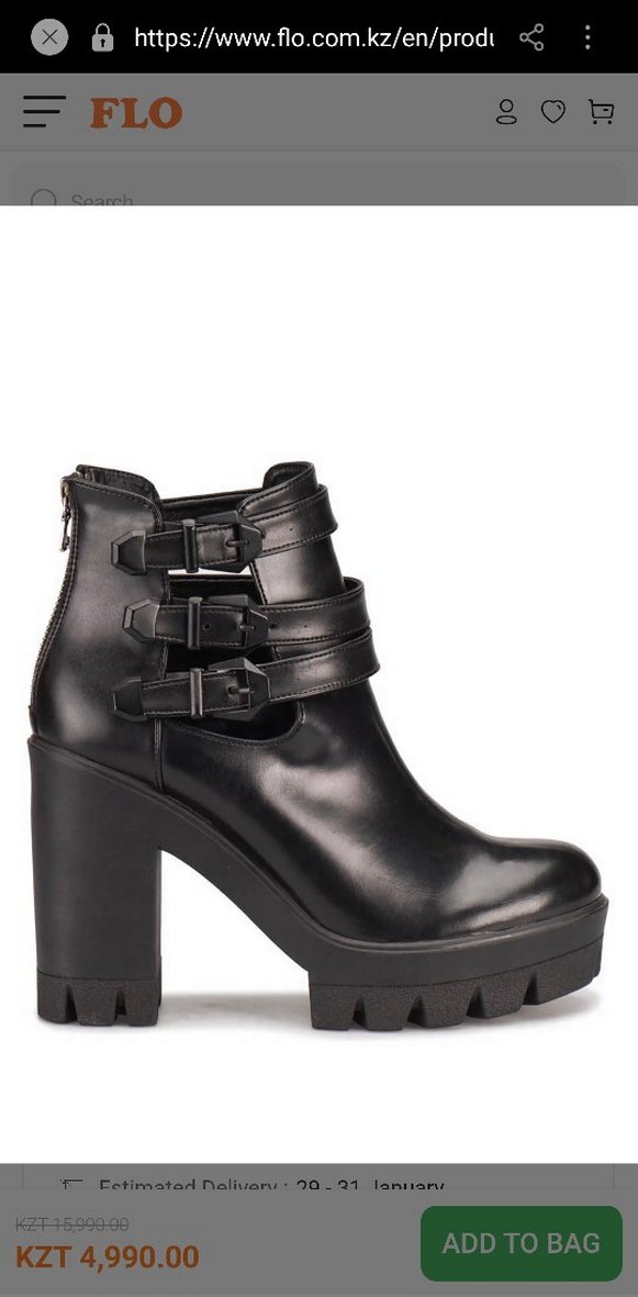 Kadın Siyah Deri Gotik Topuklu Bot - Görsel 2