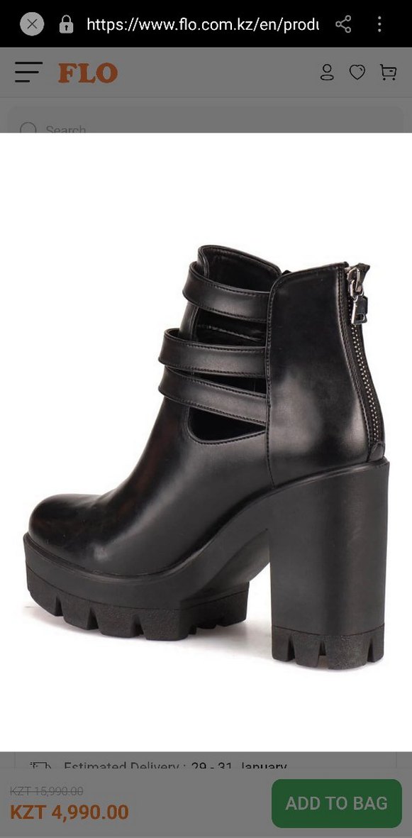 Kadın Siyah Deri Gotik Topuklu Bot - Görsel 3