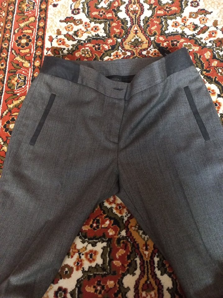 Gri Fermuarlı Kadın Kumaş Pantolon — görsel 5/6