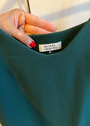 36 Beden Yeşil Askılı Mini Elbise