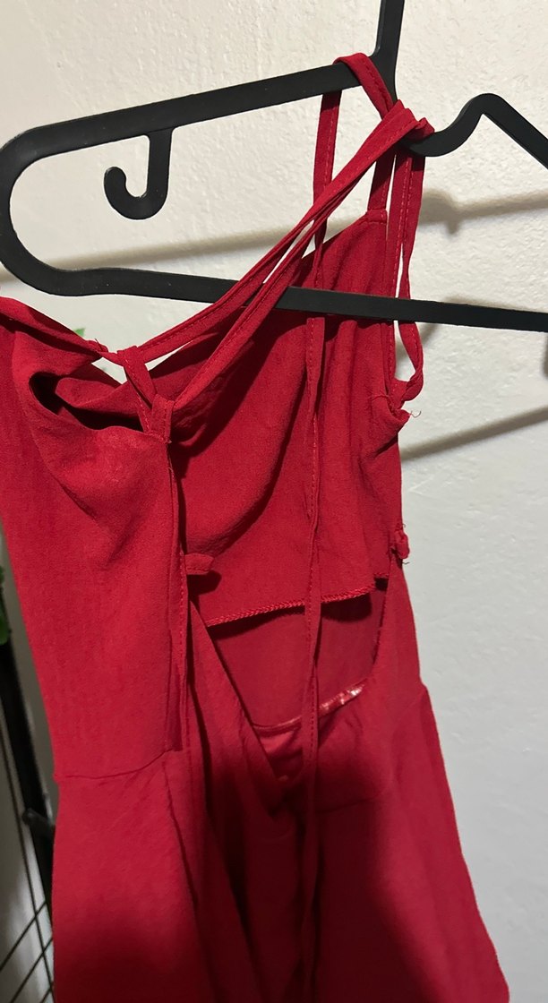 Kırmızı Hamile Midi Keten Etek - Görsel 3