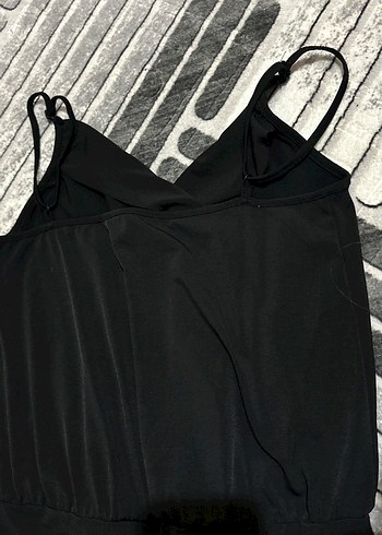 Siyah Drapeli İnce Askılı Kadın Mayo - Görsel 3