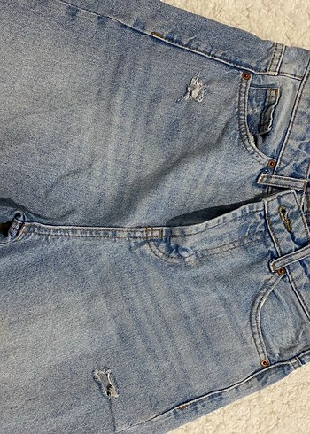 26 Beden mavi Renk Geniş Kesim Mavi Denim Kadın Pantolon