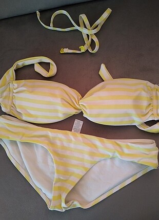Asos Asos sarı çizgili bikini takım