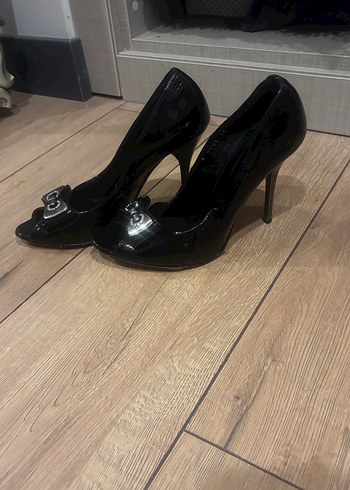 38 Beden siyah Renk Siyah Parlak Stiletto Topuklu Ayakkabı