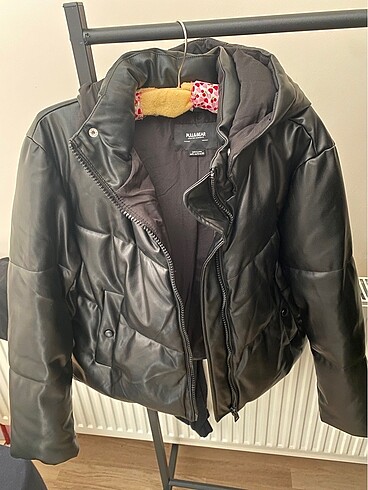 Pull and bear siyah deri mont