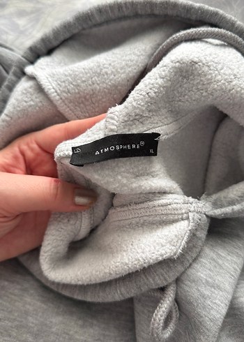 Gri Kadın Kapüşonlu Sweatshirt - Görsel 2