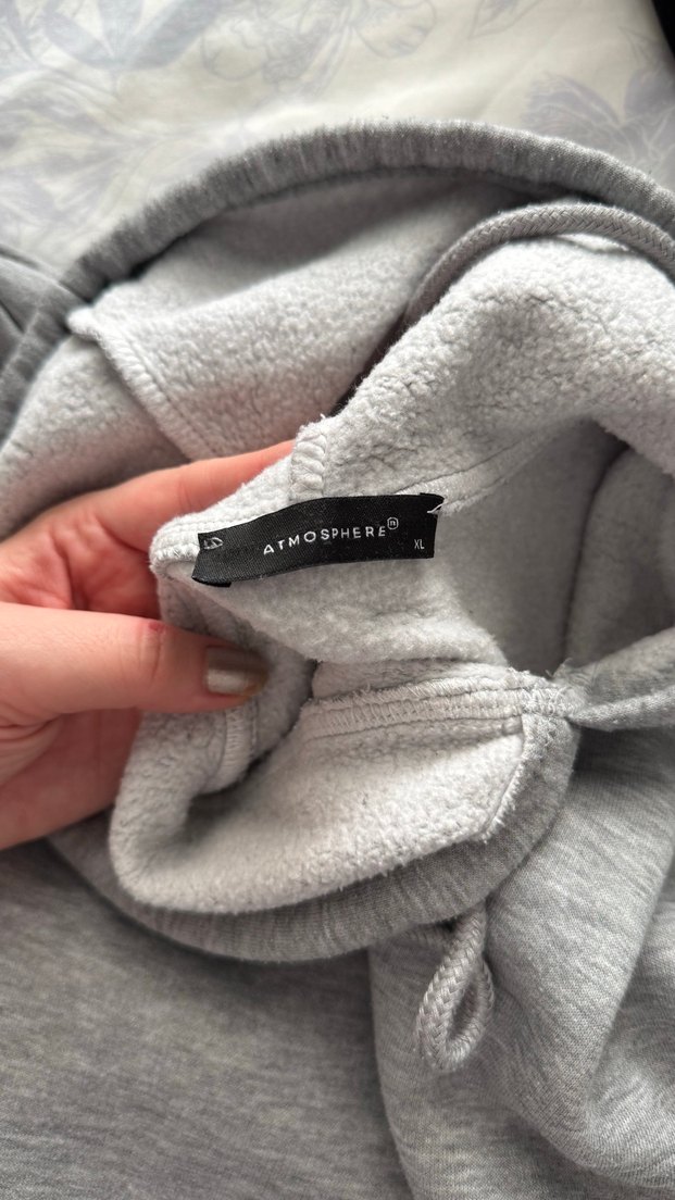 Gri Kadın Kapüşonlu Sweatshirt - Görsel 2