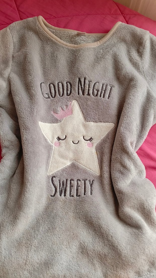 Gri Uzun Kollu Midi Rahat Pijama Takımı - Görsel 2