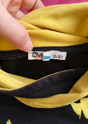 Sarı Siyah Baskılı Erkek Sweatshirt - Görsel 2