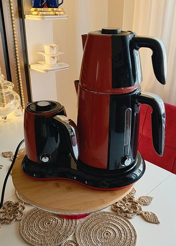 Klasik Kırmızı Siyah Çay Makinesi - Görsel 2