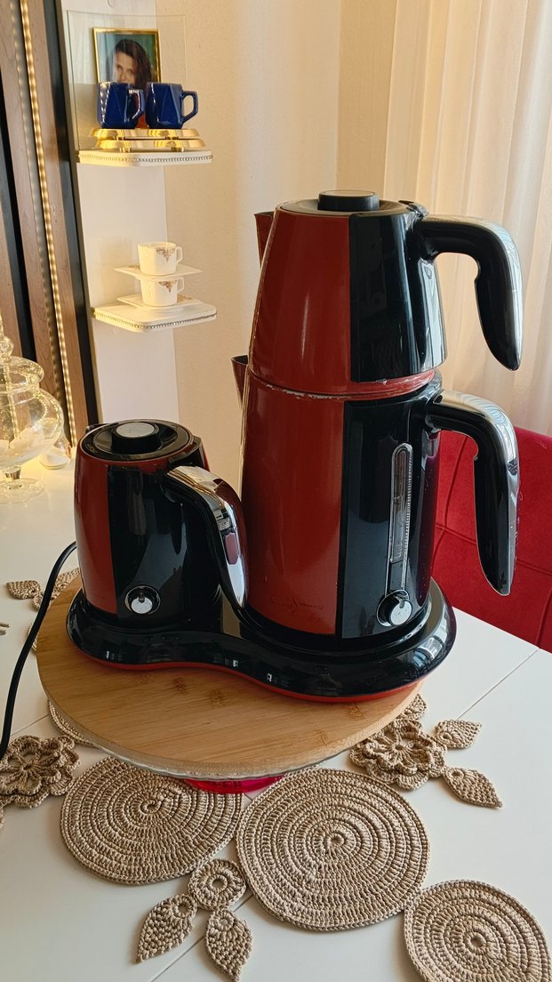 Klasik Kırmızı Siyah Çay Makinesi - Görsel 2