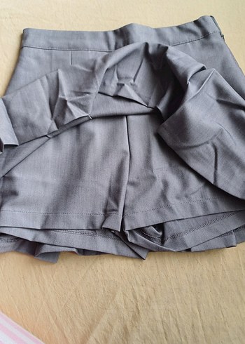 Gri Pilili Mini Etek - Görsel 2