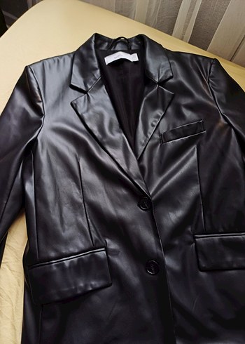 bershka deri blazer ceket - Görsel 2