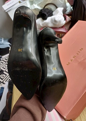 Siyah Deri İnce Topuklu Çizme - Görsel 3