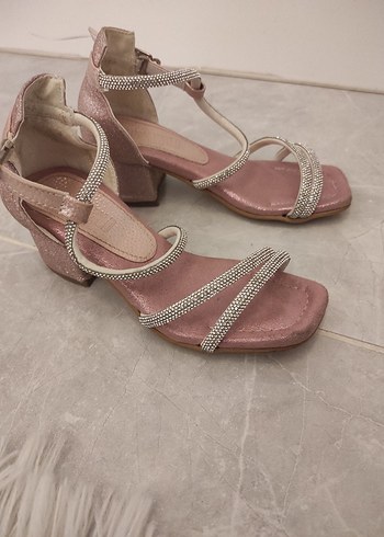 Pembe Topuklu Abiye Ayakkabı - Görsel 2