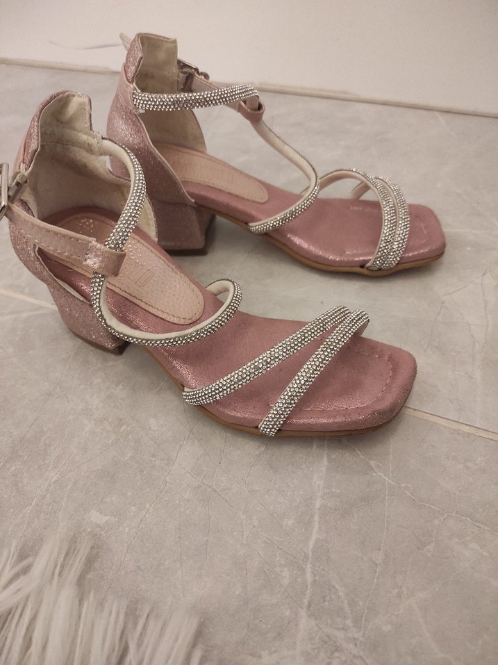 Pembe Topuklu Abiye Ayakkabı - Görsel 2