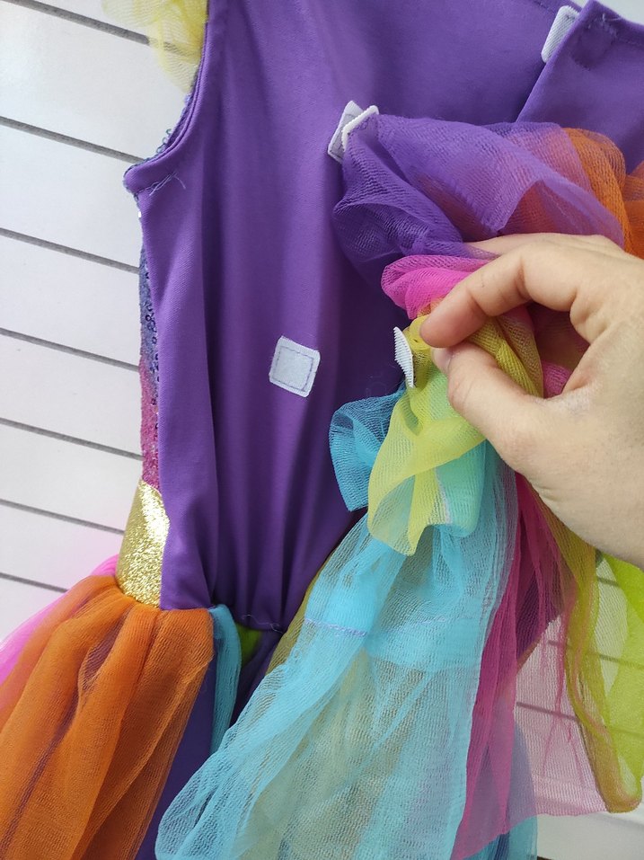 Kız Çocuk Çok Renkli Parlak Tül Elbise - Görsel 4