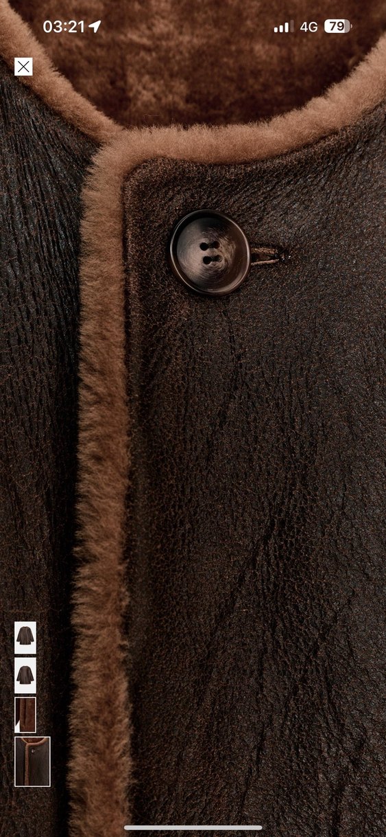 Kahverengi Kadın deri Kürk Midi Ceket - Görsel 2