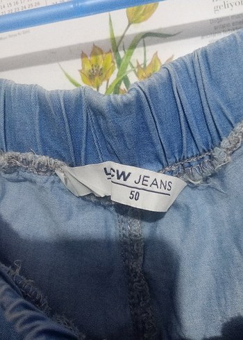 50 Beden Mavi Midi Boy Rahat Kesim Kadın Kot Pantolon