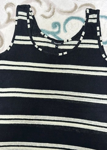 Gri Siyah Çizgili Triko Kadın Atlet - Görsel 3