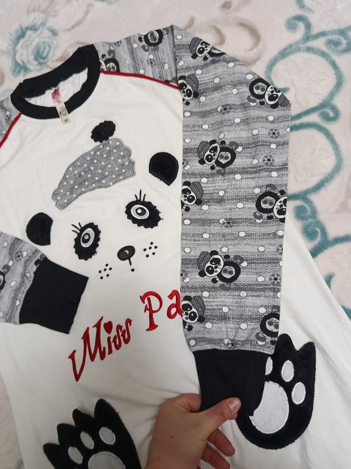 Renkli Baskılı Hamile Uzun Kollu Tişört - Görsel 3