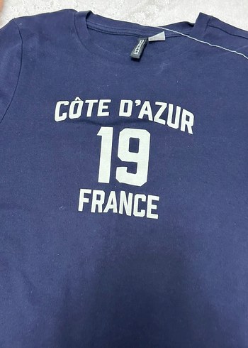 Lacivert Baskılı Pamuklu Hamile Tişörtü - Görsel 3