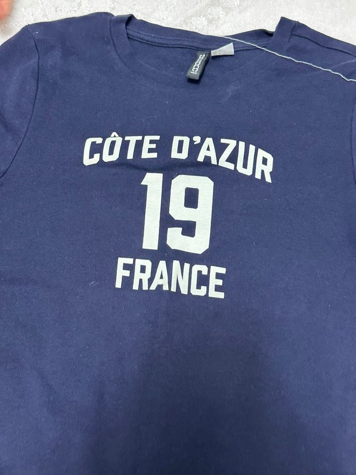 Lacivert Baskılı Pamuklu Hamile Tişörtü - Görsel 3