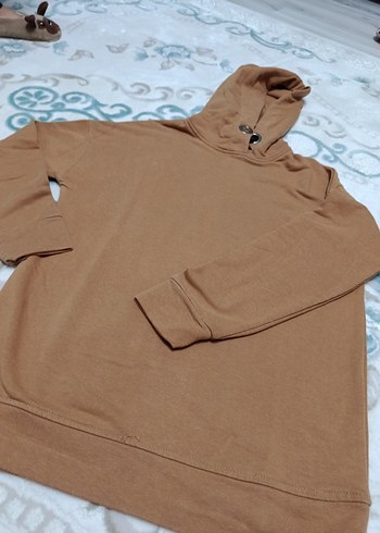 Kadın Kahverengi Kapüşonlu Sweatshirt - Görsel 2