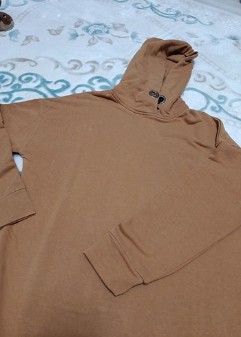 Kadın Kahverengi Kapüşonlu Sweatshirt - Görsel 3