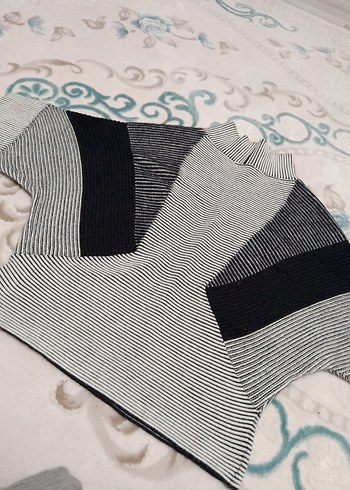 Gri Pliseli Kadın Triko Bluz - Görsel 3