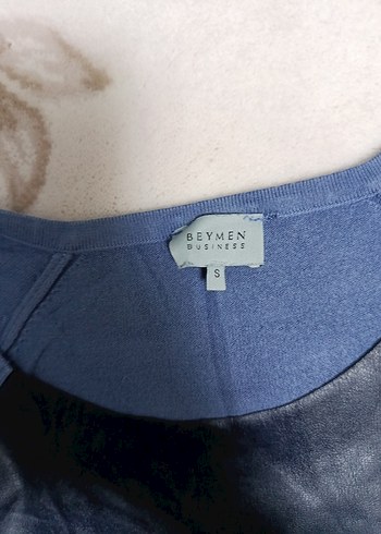 Mavi Düğmeli Kadın Triko Sweatshirt - Görsel 4