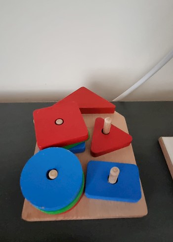 Renkli Ahşap Eğitici Geometrik Şekiller Oyuncağı - Görsel 2