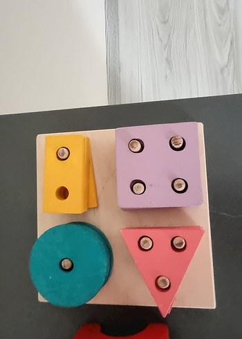 Renkli Ahşap Eğitici Geometrik Şekiller Oyuncağı - Görsel 3
