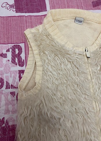 Beyaz Kürklü Kolsuz Kız çocuk Yelek - Görsel 5