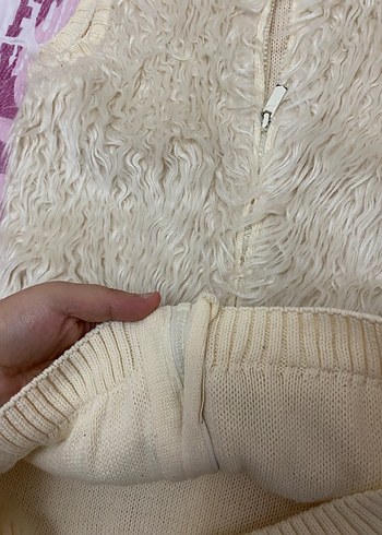 Beyaz Kürklü Kolsuz Kız çocuk Yelek - Görsel 7