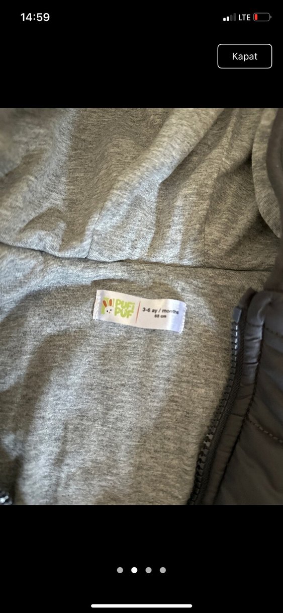 Gri Kapüşonlu Bebek Tulumu astronot tulumu - Görsel 2