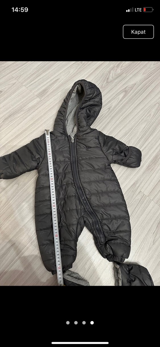 Gri Kapüşonlu Bebek Tulumu astronot tulumu - Görsel 4