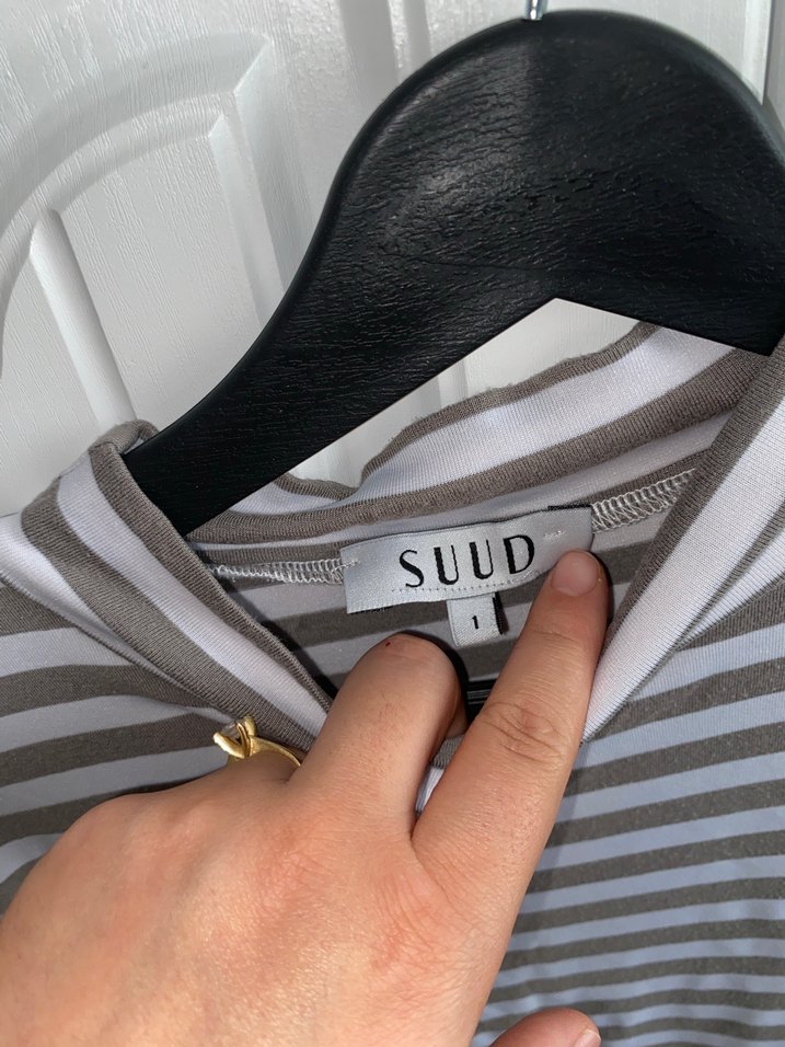 Suud collectıon Gri Çizgili Uzun KolluBluz - Görsel 2