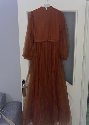 Kiremit inci detaylı tesettür abiye - Görsel 6