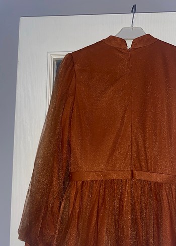 Kiremit inci detaylı tesettür abiye - Görsel 7