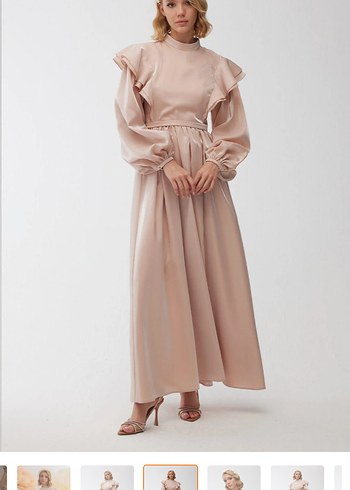 Manuka ışıltılı Grace pembe abiye - Görsel 5