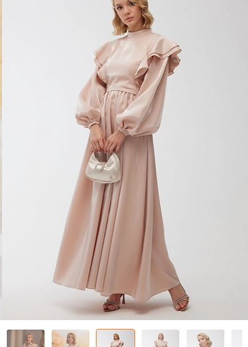 Manuka ışıltılı Grace pembe abiye - Görsel 6