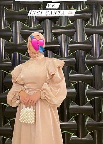 Manuka ışıltılı Grace pembe abiye - Görsel 9