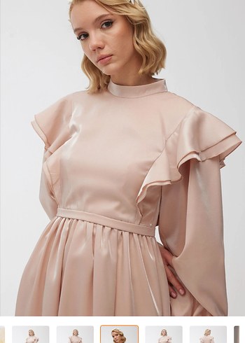 Manuka ışıltılı Grace pembe abiye - Görsel 3