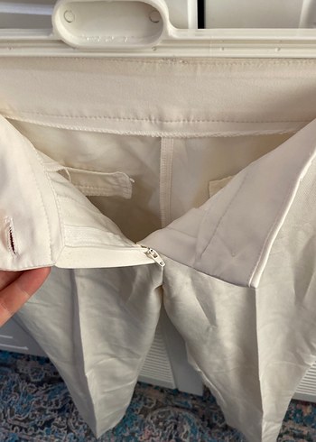 Bej Kadın Keten Kumaş Pantolon - Görsel 2