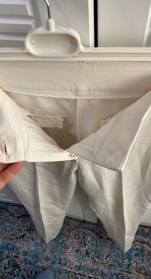 Bej Kadın Keten Kumaş Pantolon - Görsel 2